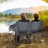 BANGTANE Loveseat Camping Chair, Double Folding Chair, Support 500 LBS, Heavy Duty for 2 Adults, Oversize Camp Seat with Storage Bags, Backrest, Padded Wide Camp Seat for Outside, Picnic, Beach (Grey) view 2