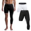 OEBLD Single Leg 3/4 Compression Tights, Unisex Sports Compression Pants, One Leg Basketball Leg Sleeves Athletic Workout Leggings Tights, Light and Strenchable-XS view 1
