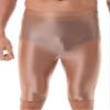 YiZYiF Men's Silky Mesh See Through Swim Trunks Compression Swim Shorts Jammers Underwear Coffee Medium view 1