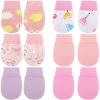 6 Pairs Newborn Baby Mittens No Scratch Gloves Infant Toddler Anti Scratch Essentials Unisex Cotton for 3-9 Months Girls Boys(Pink Series, Cute) view 1