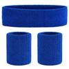 ONUPGO Grey Sweatband Set Sports Headband Wrist Striped Sweatbands Terry Cloth Wristband Athletic Exercise Basketball Wrist Sweatband and Headbands Moisture Wicking Sweat Absorbing Head Band view 1