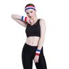 ONUPGO Grey Sweatband Set Sports Headband Wrist Striped Sweatbands Terry Cloth Wristband Athletic Exercise Basketball Wrist Sweatband and Headbands Moisture Wicking Sweat Absorbing Head Band view 4