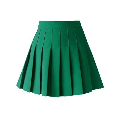 ZHANCHTONG Women's High Waist A-Line Pleated Mini Skirt Short Tennis Skirt (Green, L)