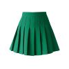 ZHANCHTONG Women's High Waist A-Line Pleated Mini Skirt Short Tennis Skirt (Green, L) view 1