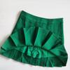 ZHANCHTONG Women's High Waist A-Line Pleated Mini Skirt Short Tennis Skirt (Green, L) view 4