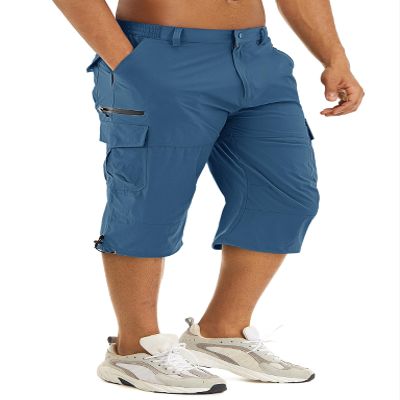 TACVASEN Mens Cargo Shorts Capri Hiking Work Below Knee Shorts Lightweighrt Multi Pockets Summer 3/4 Pants Water Resistant 34