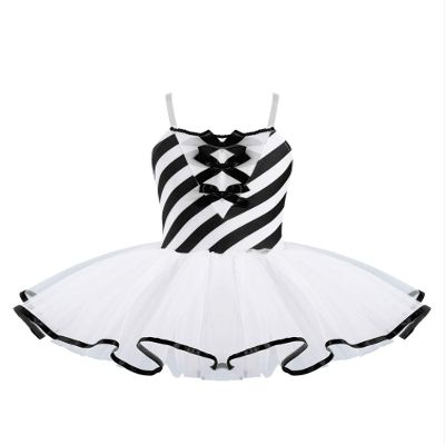 Fldy Kids Girls Halloween Christmas Dance Costumes Candy Cane Striped Tutu Dress Sleeveless Ballet Dancewear Black 10 Years