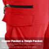 TACVASEN Mens Casual Shorts 3/4 Capri Pants Cargo Lightweight 7 Pockets Hiking Long Shorts Elastic Waist Quick Dry Summer Tomato Red view 4