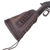 Genuine Leather Gun Shell Holder Buttstock, Canvas Recoil Pad Extension for Shotguns Rifles (Coffee(.357 .30-30 .38)) view 1