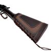 Genuine Leather Gun Shell Holder Buttstock, Canvas Recoil Pad Extension for Shotguns Rifles (Coffee(.357 .30-30 .38)) view 2