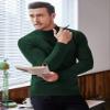 COOFANDY Men's Slim Fit Mock Turtleneck Pullover Sweater Casual Basic Knitted Thermal Sweaters Forest Green view 4