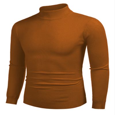 COOFANDY Men's Slim Fit Mock Turtleneck Pullover Sweater Casual Basic Knitted Thermal Sweaters Brown