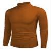 COOFANDY Men's Slim Fit Mock Turtleneck Pullover Sweater Casual Basic Knitted Thermal Sweaters Brown view 1
