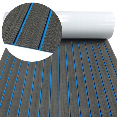 HZCHIONE EVA Foam Boat Flooring Decking 94x16in Faux Teak Marine Carpet Boat Flooring Non-Slip Self-Adhesive Foam Boat Floor Mat Rolls Sheet for Motorboat RV Yacht Kayak Deck Helm Pad