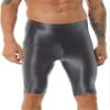 iiniim Men's Dry Fit Running Compression Tight Sport Short Pants Shiny Glossy Spandex Seamless Leggings Dark Grey X-Large view 1