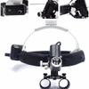 BONEW Headband 2.5X-420mm Magnification Binocular Loupes with 5W Adjustable Headband Lamp Jeweler or Hobby Adjustable Pupil Distance Brightness Head Circumference (Black) view 3