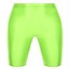 iiniim Men's Dry Fit Running Compression Tight Sport Short Pants Shiny Glossy Spandex Seamless Leggings Fluorescent Green Medium view 3