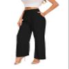 FUNYYZO Women's Wide Leg Pants High Elastic Waisted in The Back Business Work Trousers Long Straight Suit Pants view 1