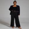 FUNYYZO Women's Wide Leg Pants High Elastic Waisted in The Back Business Work Trousers Long Straight Suit Pants view 2