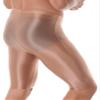 iiniim Men's Dry Fit Running Compression Tight Sport Short Pants Shiny Glossy Spandex Seamless Leggings Coffee Medium view 4