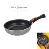 YYDS Outdoor Camping Camping Cookware Aluminum Alloy Wok Nonstick Frying Pan Camping Cooker Lightweight Pan Multifunction Non-Stick Pot Adventures Picnics (Size : Pan+Glass Cover) view 3