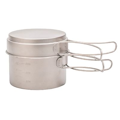 YYDS Outdoor Camping Camping Cookware Kit Lightweight Soup Pot Portable Frying Pan Pure Titanium Camping Cooker Set Outdoor Cookware Set Adventures Picnics (Size : 2100ml)