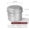 YYDS Outdoor Camping Camping Cookware Kit Pure Titanium Fried Soup Two-Piece Set Lightweight Pot Pan for Backpacking Camping Cooker Set Adventures Picnics (Size : 1600/500ML) view 2