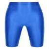Oyolan Men Glossy Compression Shorts Dry Fit Workout Running Athletic Shorts High Waist Gym Tight Bottom Pants Blue X-Large view 4