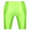 CHICTRY Mens Glossy High Waist Shorts Elastic Waistband Short Leggings Swimwear Workout Sports Bottoms Fluorescent Green Large view 4