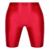 CHICTRY Mens Glossy High Waist Shorts Elastic Waistband Short Leggings Swimwear Workout Sports Bottoms Red Large view 3