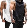 ZUEVI Men's Muscle Sleeveless Hoodies Gym Workout Hooded Bodybuilding Stringer Tank Tops 2 pack (Black&White-L) view 1