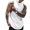 ZUEVI Men's Muscle Sleeveless Hoodies Gym Workout Hooded Bodybuilding Stringer Tank Tops 2 pack (Black&White-L) view 4