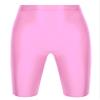 Oyolan Men Glossy Compression Shorts Dry Fit Workout Running Athletic Shorts High Waist Gym Tight Bottom Pants Pink X-Large view 4