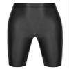 iiniim Men's Dry Fit Running Compression Tight Sport Short Pants Shiny Glossy Spandex Seamless Leggings Black Medium view 3