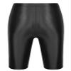 iiniim Men's Dry Fit Running Compression Tight Sport Short Pants Shiny Glossy Spandex Seamless Leggings Black Medium view 4