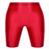 iiniim Men's Dry Fit Running Compression Tight Sport Short Pants Shiny Glossy Spandex Seamless Leggings Red Medium view 3