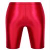 iiniim Men's Dry Fit Running Compression Tight Sport Short Pants Shiny Glossy Spandex Seamless Leggings Red Medium view 4