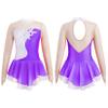 VernLan Girls Glittery Mesh Spliced Figure Ice Skating Dress Competition Dance Costumes Leotard Ballet Tutu Skirt Prune 14 Years view 3