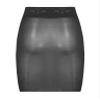 YOOJOO Womens Super Shiny Shaping Miniskirt High Waist Bodycon Oily Bright Shimmery Stockings Skirt Black One Size view 4
