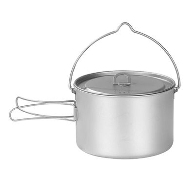 YYDS Outdoor Camping Outdoors Camping Cookware Lightweight Hanging Pot Camping Cooker Pure Titanium Foldable Hanging Pot Hiking Cooking Pot Adventures Picnics (Size : 2000ml)