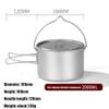 YYDS Outdoor Camping Outdoors Camping Cookware Lightweight Hanging Pot Camping Cooker Pure Titanium Foldable Hanging Pot Hiking Cooking Pot Adventures Picnics (Size : 2000ml) view 2