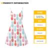 Frestree Skeleton Bones Print Halloween Dresses Sleeveless Summer Spaghetti Strap Satin Dress with Adjustable Shoulder Strappy view 2
