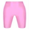 CHICTRY Mens Glossy High Waist Shorts Elastic Waistband Short Leggings Swimwear Workout Sports Bottoms Pink Medium view 3