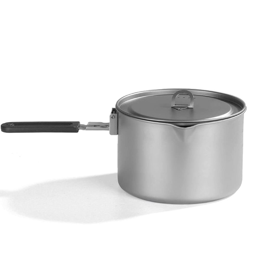 YYDS Outdoor Camping Lightweight Camping Cookware Pure Titanium Foldable Handle Soup Pot Lightweight Pot Family Campfire Hiking Camping Cooker Adventures Picnics (Size : 2.8l)