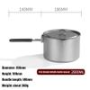 YYDS Outdoor Camping Lightweight Camping Cookware Pure Titanium Foldable Handle Soup Pot Lightweight Pot Family Campfire Hiking Camping Cooker Adventures Picnics (Size : 2.8l) view 2