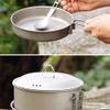 YYDS Outdoor Camping Lightweight Camping Cookware Pure Titanium Foldable Handle Soup Pot Lightweight Pot Family Campfire Hiking Camping Cooker Adventures Picnics (Size : 2.8l) view 3
