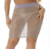 YOOJOO Womens Super Shiny Shaping Miniskirt High Waist Bodycon Oily Bright Shimmery Stockings Skirt Grey One Size view 2