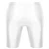 Freebily Men's Thin Fitness High Waist Tights Slim Knee-Length Sports Bottoms Glossy Leggings White X-Large view 4