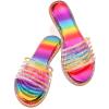 ZBYY Women's Open Toe Flat Sandals Rhinestone Glitter Bling Casual Fashion Slippers Beach Indoor Outdoor Slides view 3