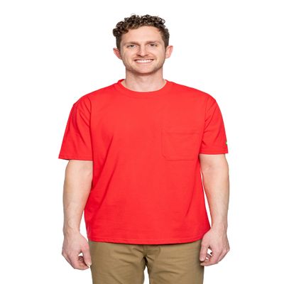 Insect Shield Men's UPF Dri-Balance Short Sleeve Pocket Tee, Red, Medium